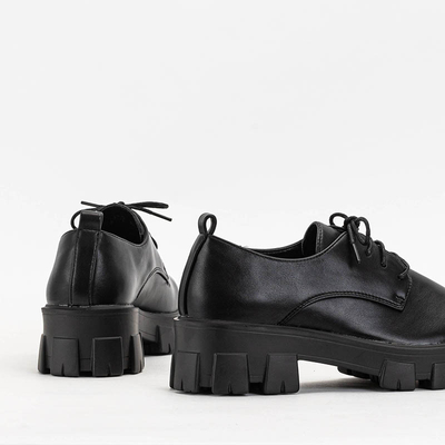 Demi-pointes noires à lacets pour femme Pasimoa - Chaussures