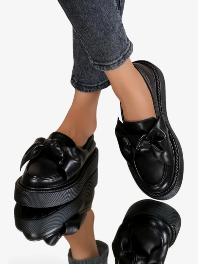 Royalfashion Élégantes mocassins pour femmes avec un nœud Ortto