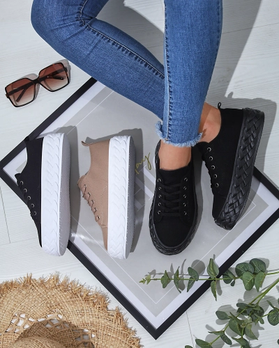 Baskets de sport marron clair à plateforme Saddol- Footwear