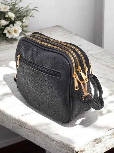 Sac à main féminin Royalfashion en cuir éco avec 3 compartiments, embossé