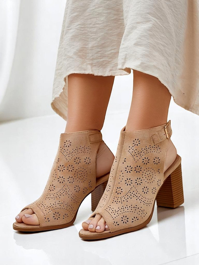 Royalfashion Sandales à talon bloc découpé pour femmes Abetle
