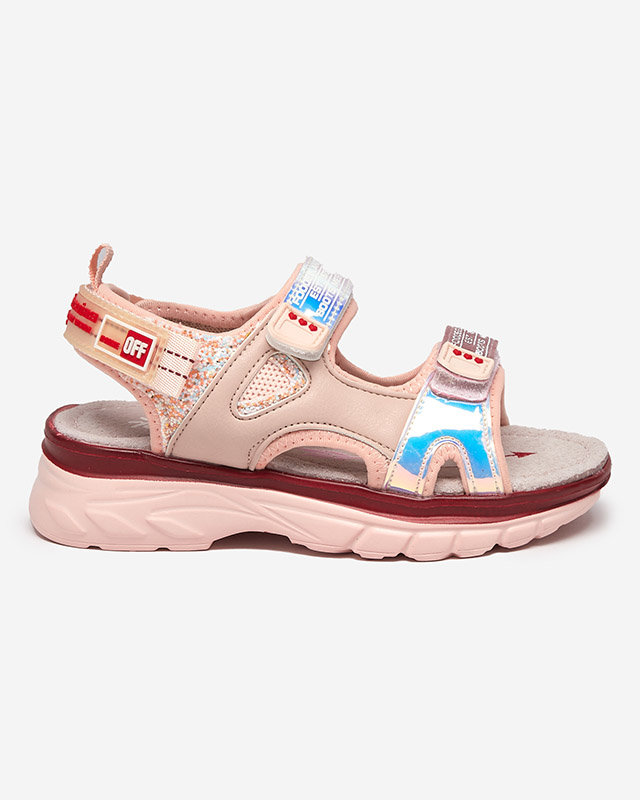 Sandales roses pour enfant avec empiècements Murino colorés - Footwear