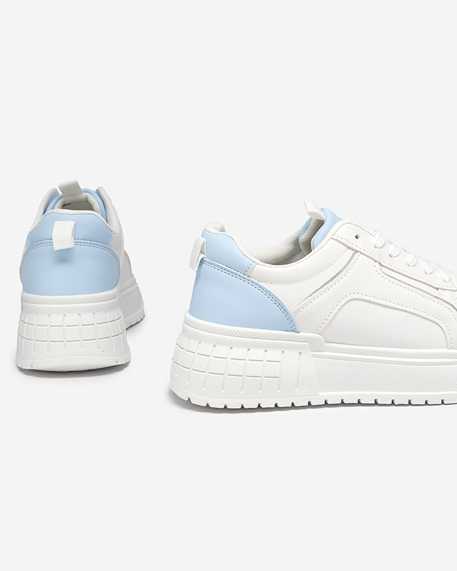 OUTLET Chaussures de sport en éco-cuir bleu et blanc pour femmes sur la plateforme Cerecha - Footwear