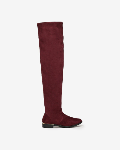 Royalfashion Maroon Bottes hautes élégantes pour femmes