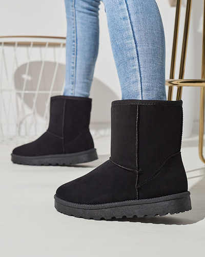 Bottes de neige isolées en daim écologique pour femmes en noir Xetik - Footwear