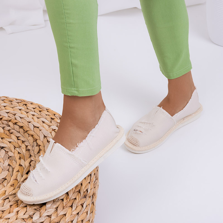 Espadrilles beiges pour femmes avec découpes Riev - Chaussures