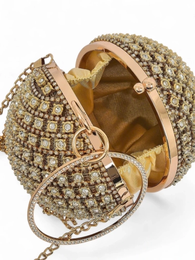 Royalfashion Sac à main boule pour femme avec strass Velora Bloom