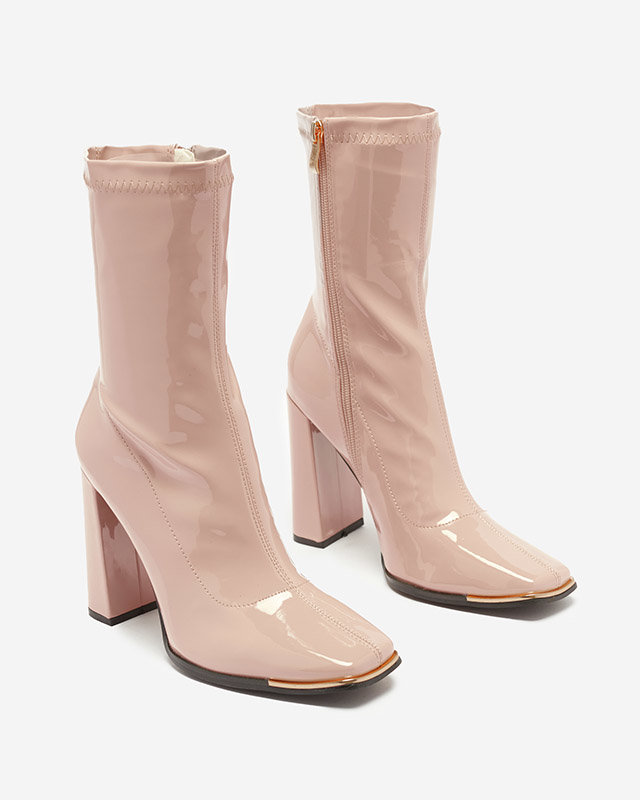 Bottes laquées rose clair pour femmes sur le poteau Rekila - Footwear