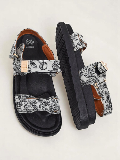 Sandales Royalfashion pour femme avec imprimé Aloé