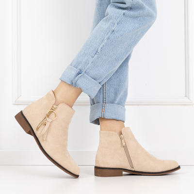 Bottines en daim écologique beige Eksa - Chaussures
