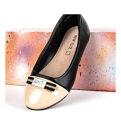 Ballerine fille noire et beige Vals - Chaussures