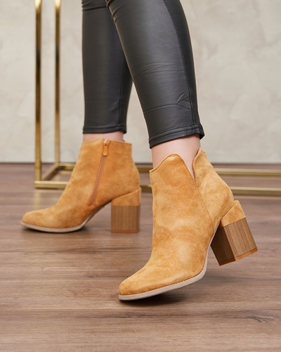 Royalfashion Camel Bottes à talon aiguille Teascir pour femme