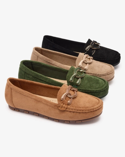 Mocassins pour femme en couleur camel avec chaîne Lertika - Chaussures