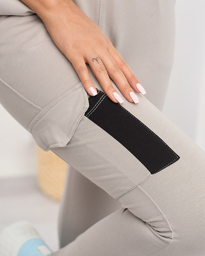 Pantalon de survêtement femme en coton gris - Vêtements