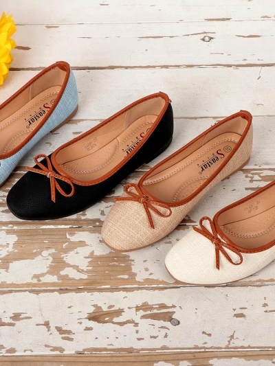 Royalfashion Ballerines pour femmes avec paillettes et un nœud Aramie