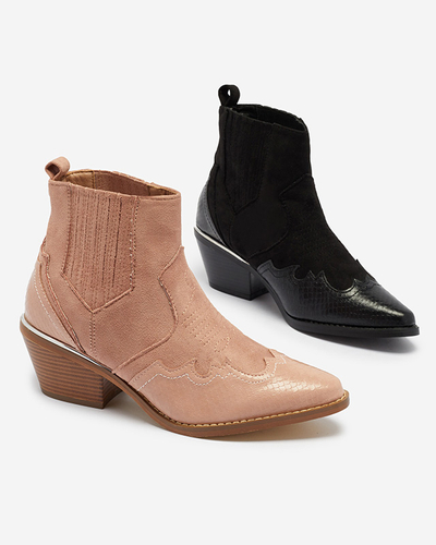 Santiags noires en daim écologique sur tige basse Zirras - Footwear