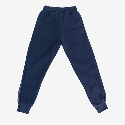 Pantalon de survêtement isolé bleu marine avec inscriptions pour garçon - Pantalon