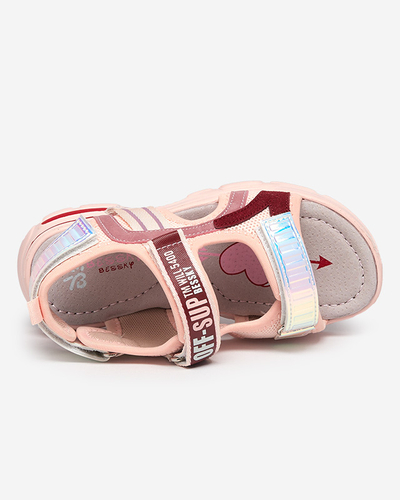 Sandales roses pour fille avec empiècements holographiques Heilol - Footwear