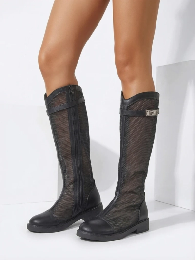 Royalfashion Bottines pour femmes à haute perforation Ovittole