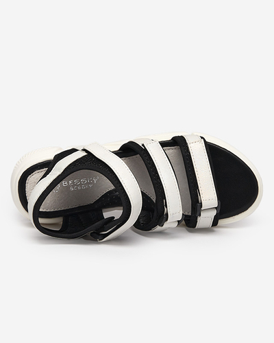 Sandales pour filles fermées par velcro en blanc Mumin-Shoes