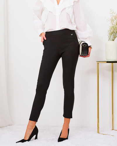 Royalfashion Leggings en éco-cuir pour femme noir a'la bells