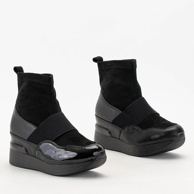 Bottines slip-on femme noires avec embossage Keleda - Chaussures