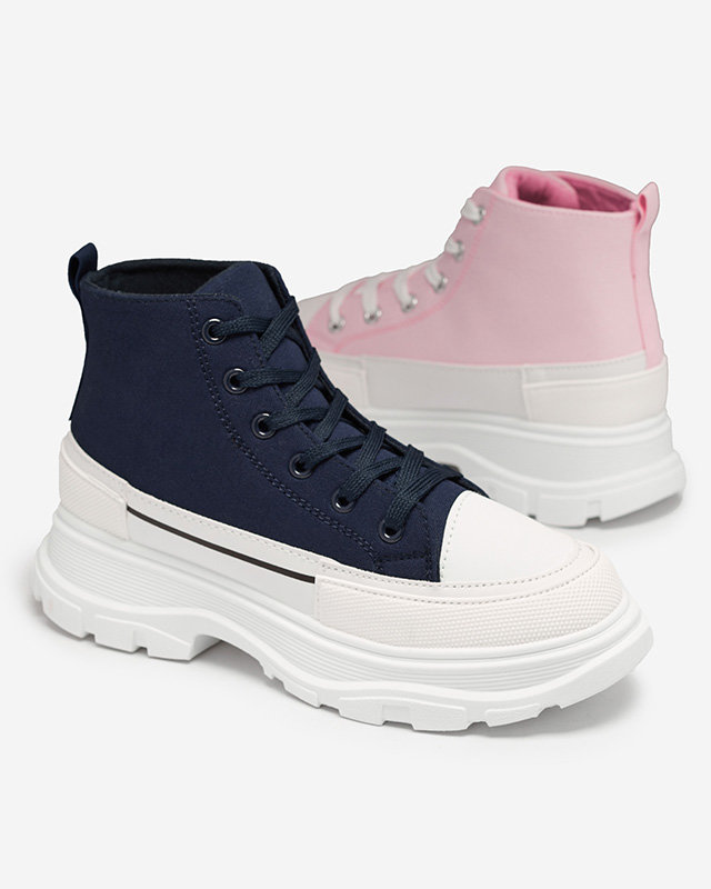 OUTLET Chaussures de sport hautes pour femmes de type tennis, bleu marine Dolla- Footwear