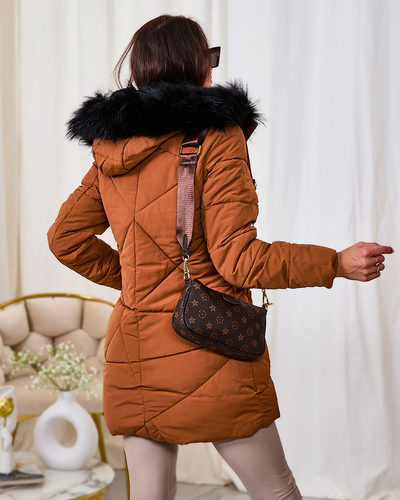 Royalfashion Veste d'hiver pour femme marron