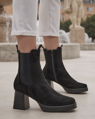 Royalfashion Bottines pour femmes à talon bloc Miezo