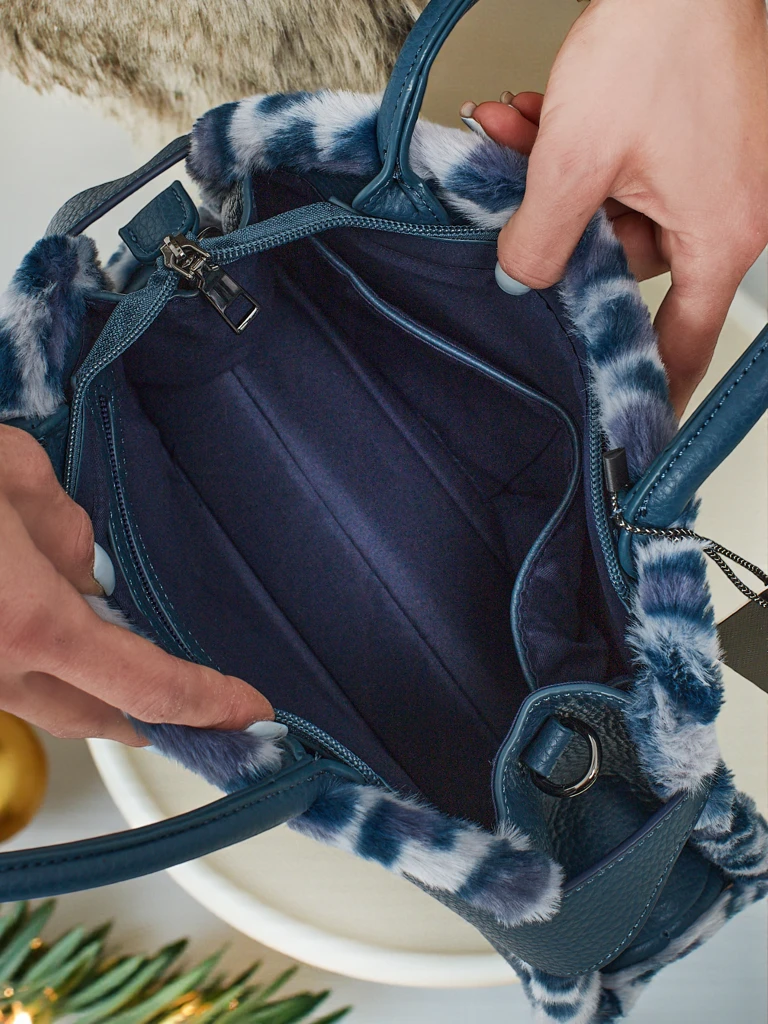 Petit sac à main pour femme en cuir écologique avec motif léopard Panthory