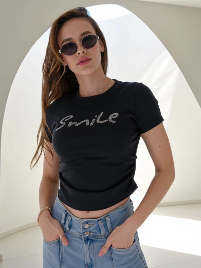 Blouse en coton pour femmes Royalfashion avec l'inscription
