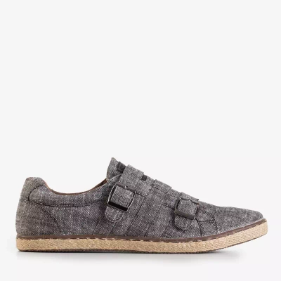 OUTLET Chaussures homme grises à boucles Betta - Chaussures