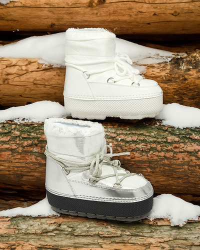 Royalfashion Bottes de neige à lacets pour femme Yevnoie