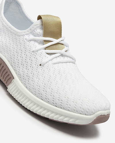 Chaussures de sport blanches pour femmes avec semelles intérieures marron Kedeti - Chaussures