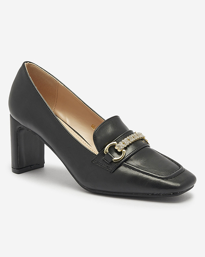 Noir escarpins style mocassin pour femmes Kolalic- Footwear