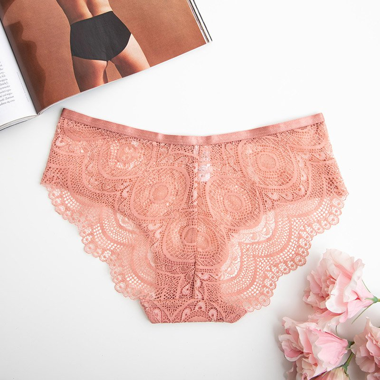 Culotte femme en dentelle rose - Sous-vêtements