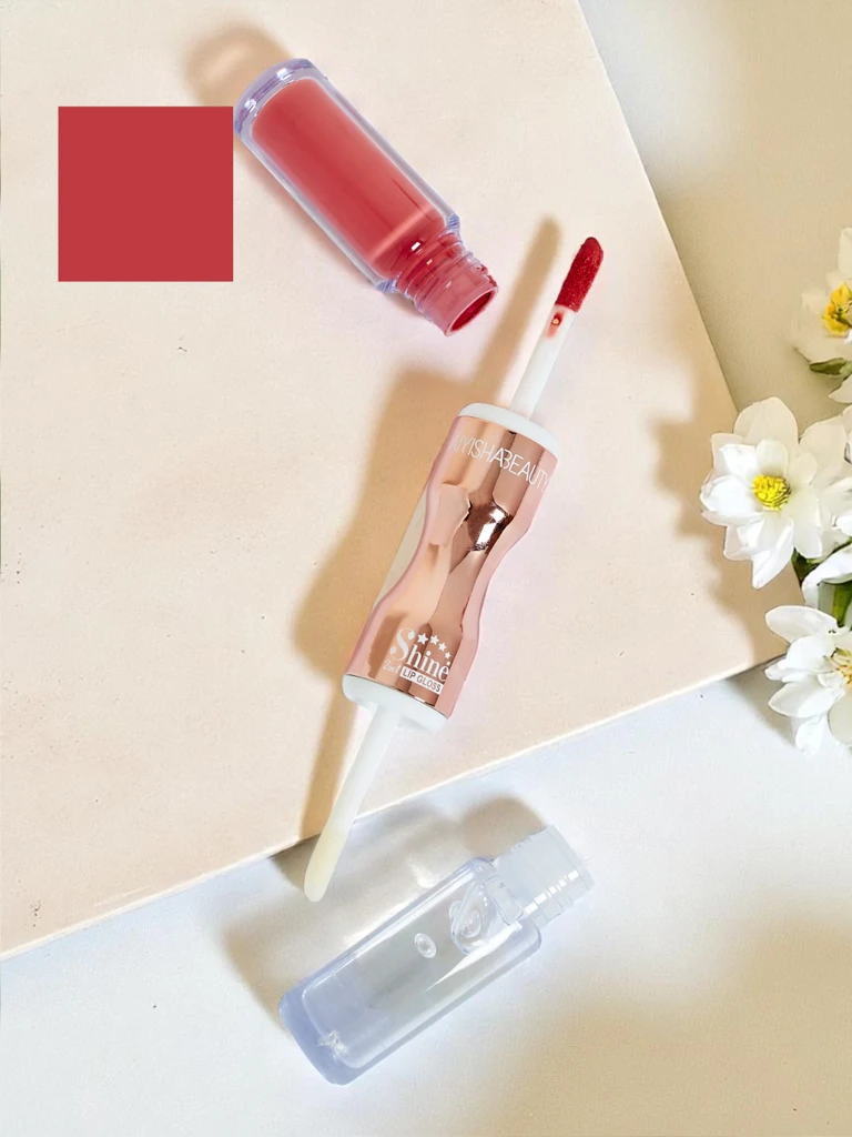 Rouge à lèvres 2-en-1 et gloss transparent Bois de rose classique