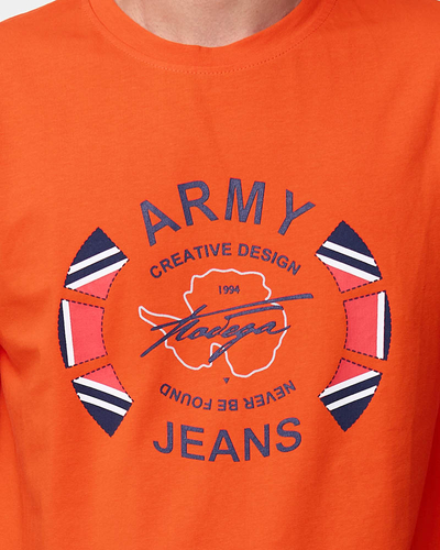 T-shirt imprimé homme orange - Vêtements