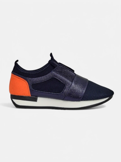 Vittoria Chaussures Bleu Marine pour Femmes en Cuir Écologique