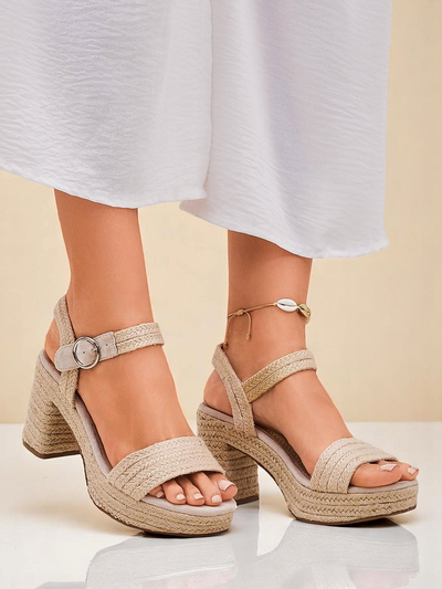 Sandales en corde de jute pour femme Royalfashion Alabamma