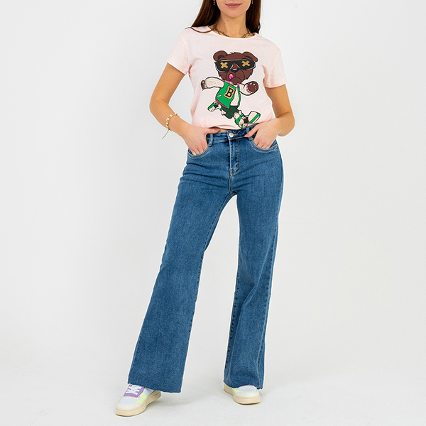 T-shirt imprimé rose pour femme - Vêtements