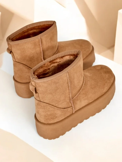 Royalfashion Bottes courtes ressemblant à des bottes de neige pour femmes Eforte