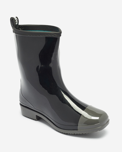 Bottes noires laquées pour femmes avec nez gris Xolina- Footwear