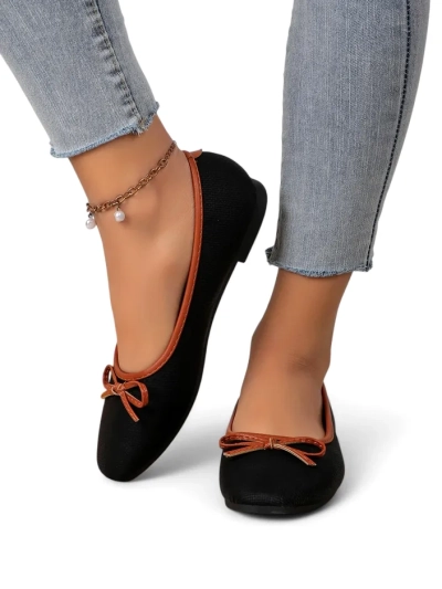 Royalfashion Ballerines pour femmes avec paillettes et un nœud Aramie