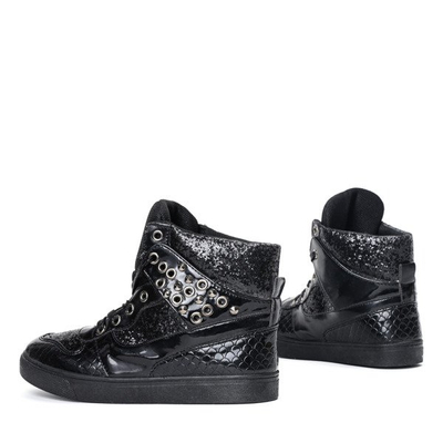 Czarne sznurowane sneakersy Martsiana - Obuwie