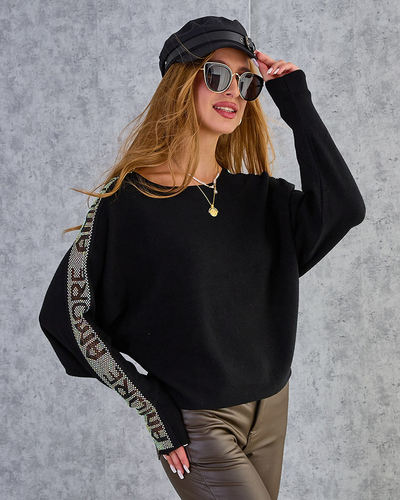 Royalfashion Pull fin pour femme avec zircons