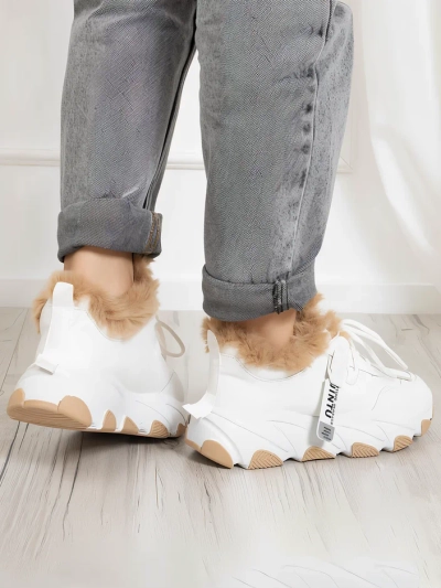 Baskets de sport blanches pour femme avec fourrure Nonua - Footwear