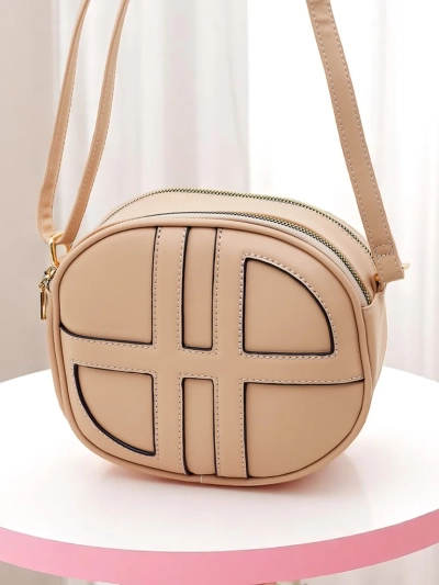 Royalfashion Petit sac à main rond pour femme en cuir écologique Riva Circle