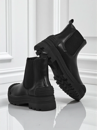 Bottines plateforme en cuir écologique Amber Veil