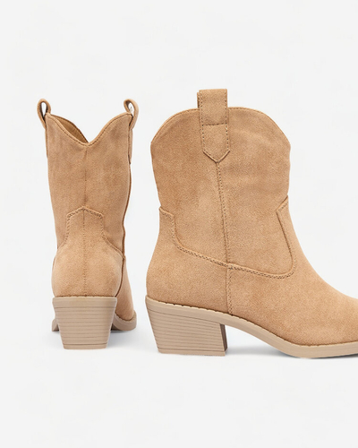 Royalfashion Bottes de cow-boy isolées pour femmes marron clair Bronco